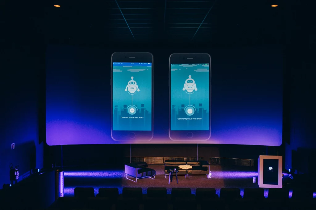 Photo d'un workshop organiser par underside autour des chatbots au kinepolis imagibraine