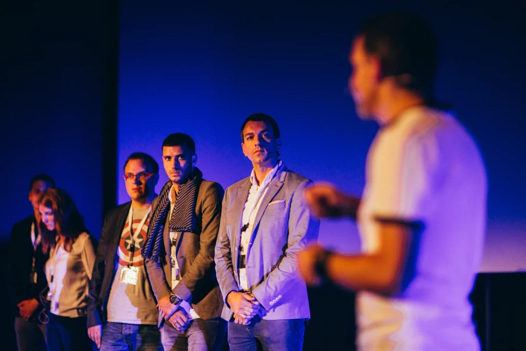 Photo d'un workshop organiser par underside autour des chatbots au kinepolis imagibraine