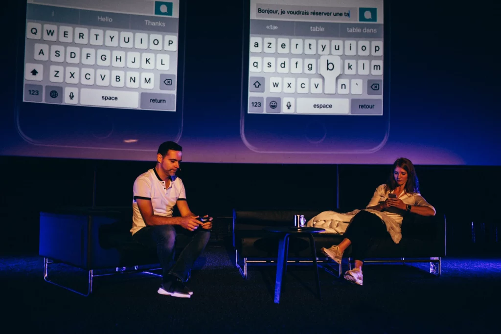 Photo d'un workshop organiser par underside autour des chatbots au kinepolis imagibraine