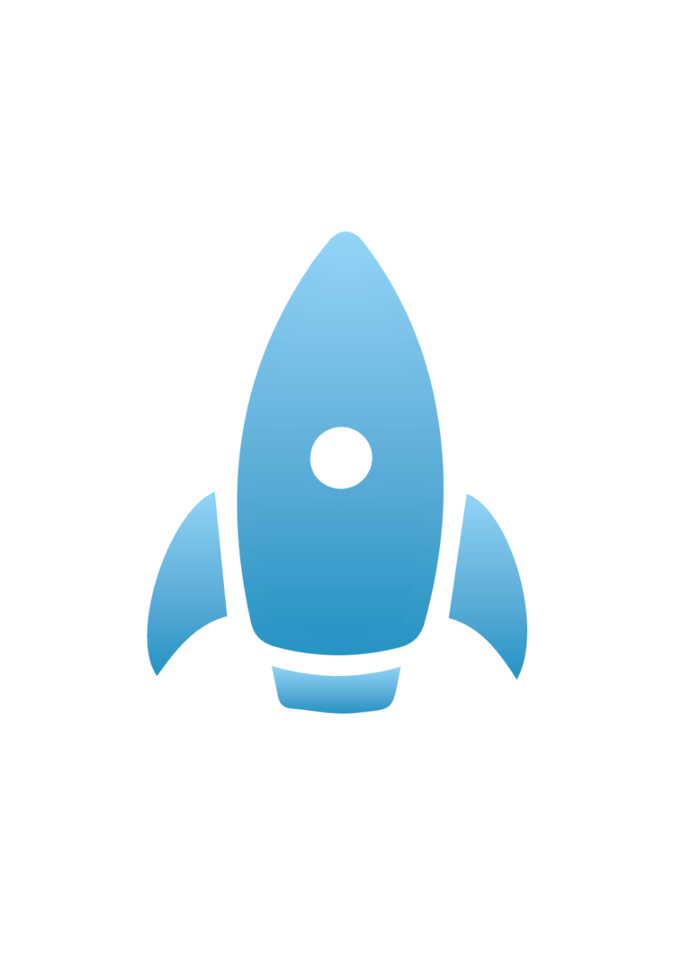 Fusée avec des dégradé de bleu