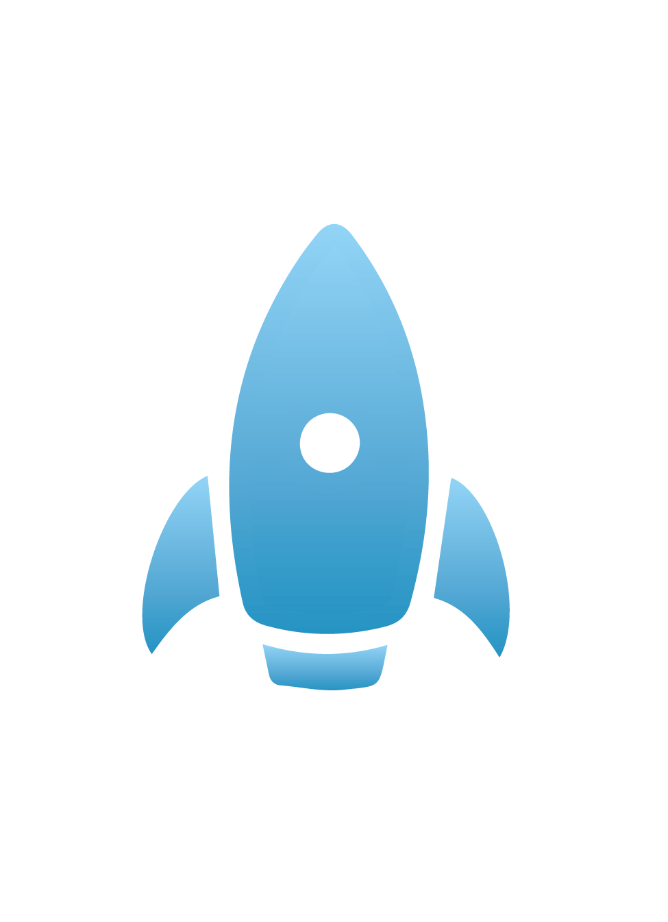 Fusée avec des dégradé de bleu