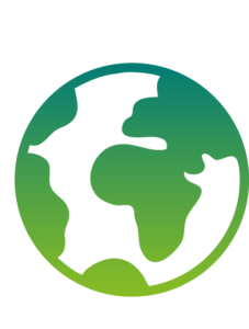 Illustration d'une planète en vert dégradé